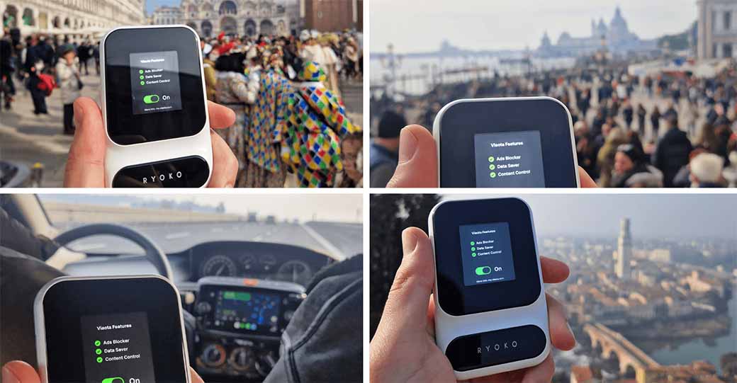 Ryoko Pro mobile hotspot device for travel and camping